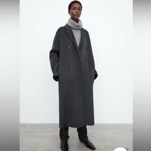 Toteme Grey Doublé wool overcoat grey mélange - worn once